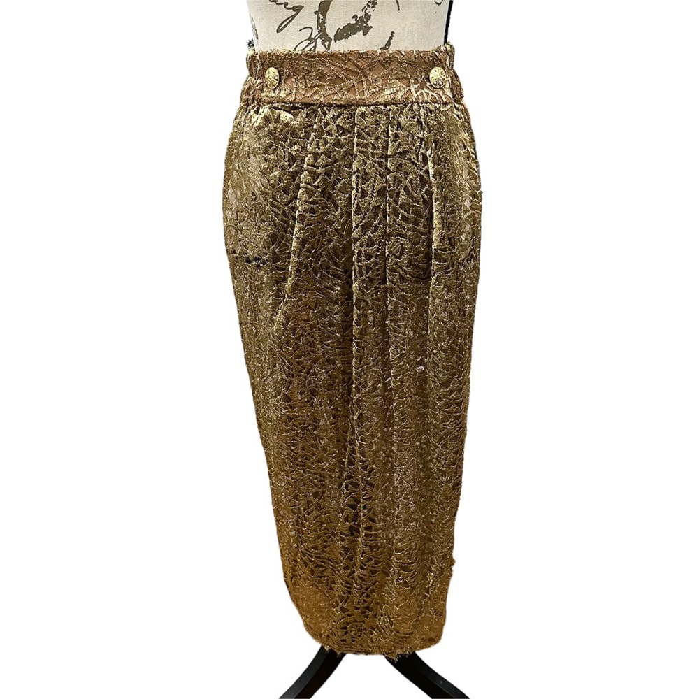 Gottex Gold Lace Glitter Metallic Sarong size Small